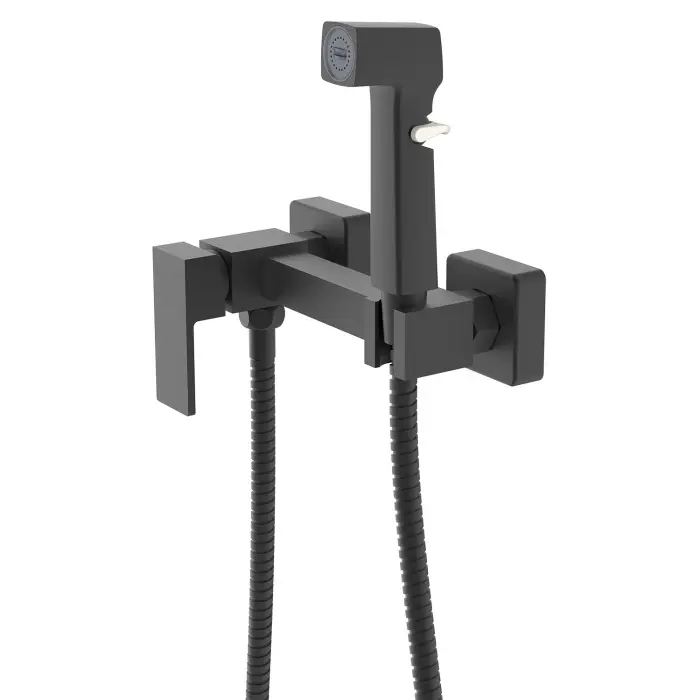Гигиенический душ Azario Seyne со смесителем, керамический картридж, шланг 150 см, черный матовый (AZ-KFX05B)