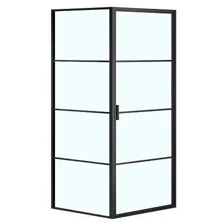 Душевое ограждение Azario RICHMOND 900х900х1950, без поддона, прозрачное стекло 6 мм, цвет профиля черный (AZ-NAG1221 900 BLACK)