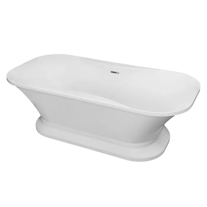 Ванна акриловая AZARIO BORDEAUX 1800x900x600, свободностоящая, в комплекте с сифоном и металлической рамой, белая (BOR18090)