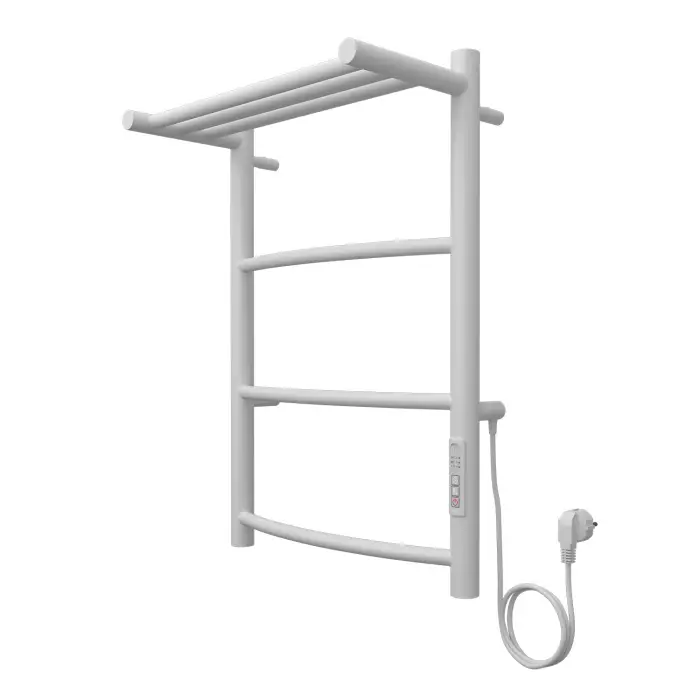Полотенцесушитель электрический AZARIO Верона 400/600 3 секции, с полкой, диммер справа, белый (AZ04846PW)