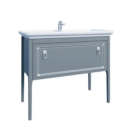 Комплект Тумба Azario RIO 105/1Н напольная, с раковиной Дуглас 105, ручки серебро, цвет серый матовый (CS00096984)