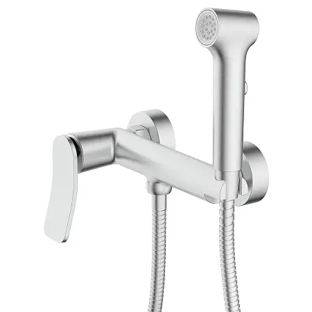 Гигиенический душ Azario Escaro со смесителем, керамический картридж, шланг 150 см, сатин (AZ-K2574BN)