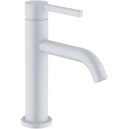 Смеситель для раковины Kludi Nova Fonte Pura с донным клапаном, керамический картридж, белый матовый (202885315)