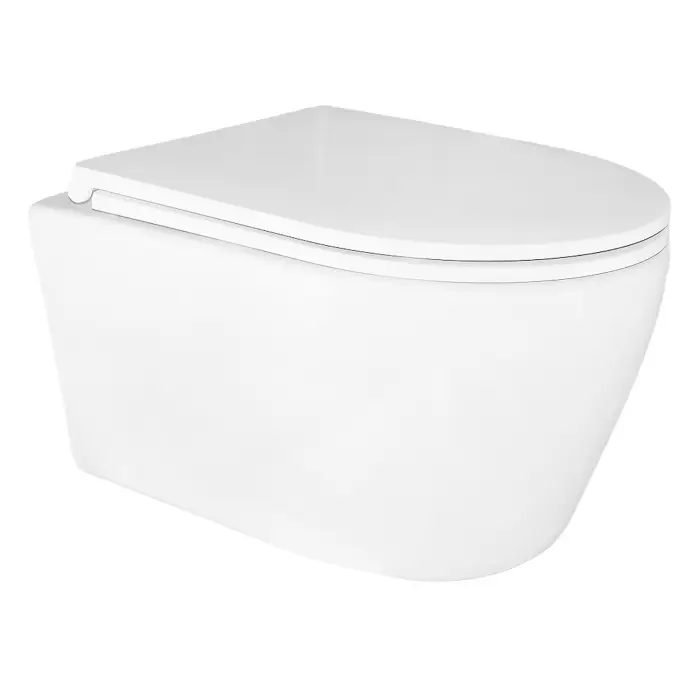 Унитаз подвесной Azario Уно 365х485х365 безободковый, в комплекте с быстросъемным сиденьем микролифт (AZ-2380)