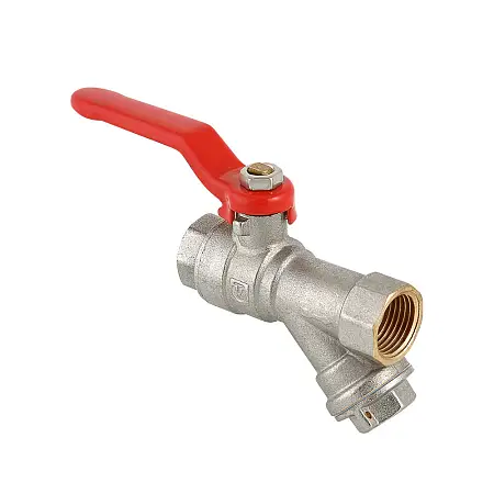 Кран шаровой VALTEC COMBI со встроенным фильтром, стальная рукоятка 3/4" вн.-вн. (VT.292.N.05)