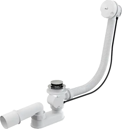 Слив-перелив Alcadrain для ванны, полуавтомат, белый (A51B)