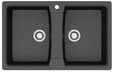 Кухонная мойка AZARIO Elmas 780х500х190 двойная, искусственный мрамор, цвет черный (CS00078333)