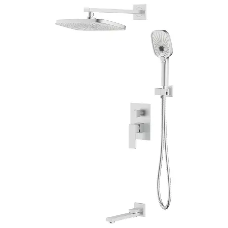  Душевая система Azario Reusa встраиваемая, с изливом, сатин (AZ-K7367BN)