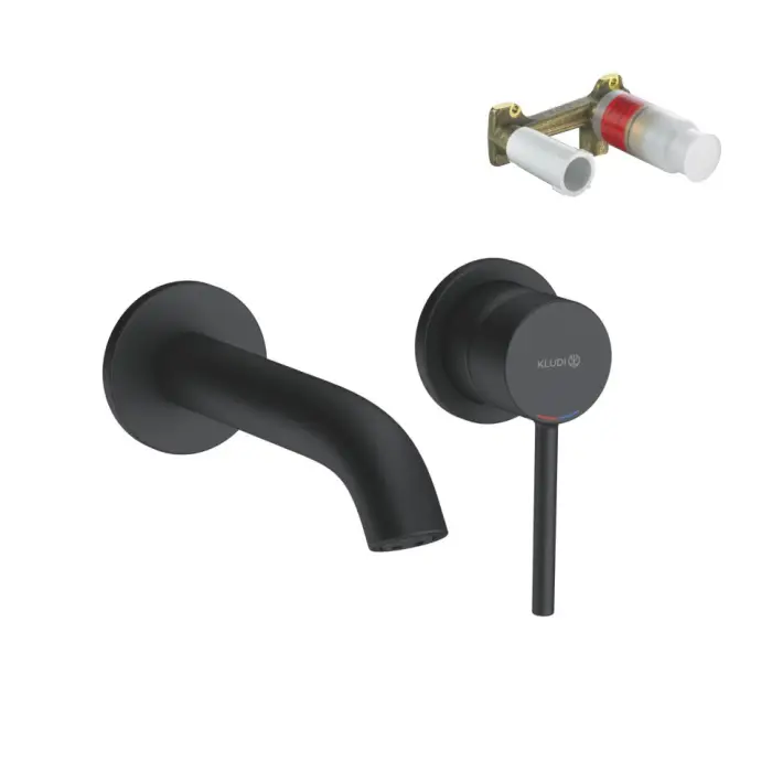 Смеситель для раковины Kludi Bozz + внутренняя часть, Черный матовый (382443976)