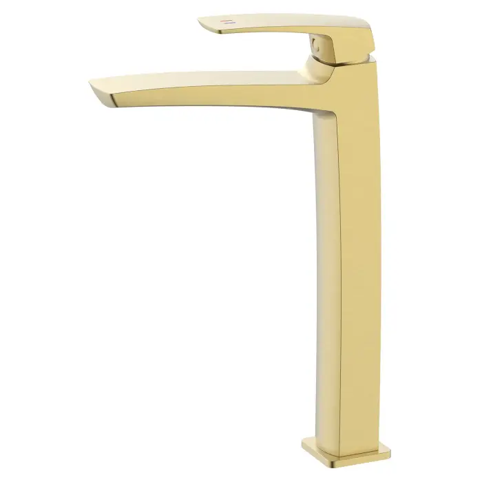 Смеситель для раковины-чаши Azario Conda высокий, керамический картридж, золото матовое (AZ-K9011MG)