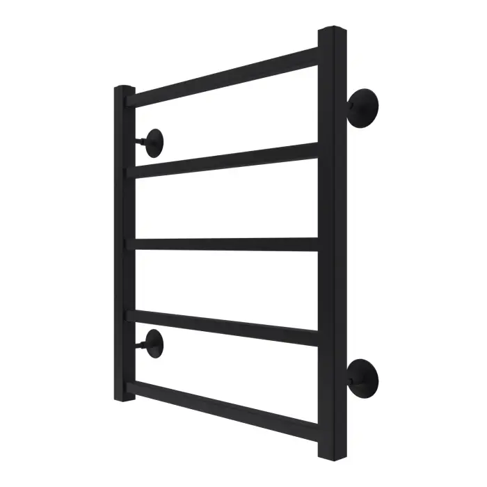 Полотенцесушитель водяной AZARIO Анкона 500/600 квадрат, 5 секций, нижнее/диагональное подключение, 1/2", черный (AZ83877B)