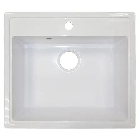 Кухонная мойка AZARIO Onda 565x505x200 искусственный мрамор, сифон в комплекте, цвет белый (CS00105221)