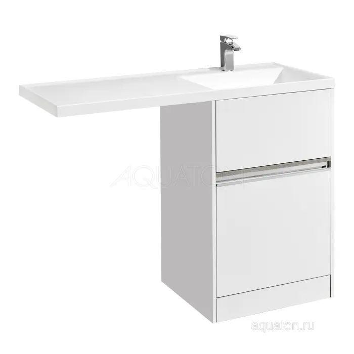 Тумба для раковины AQUATON Лондри 60 под стиральную машинку, белая (1A235901LH010)