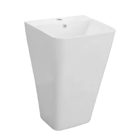 Раковина напольная AZARIO Фретта Скваер 440х380х835 отдельностоящая, прямоугольная, белый глянцевый (AZ-302)