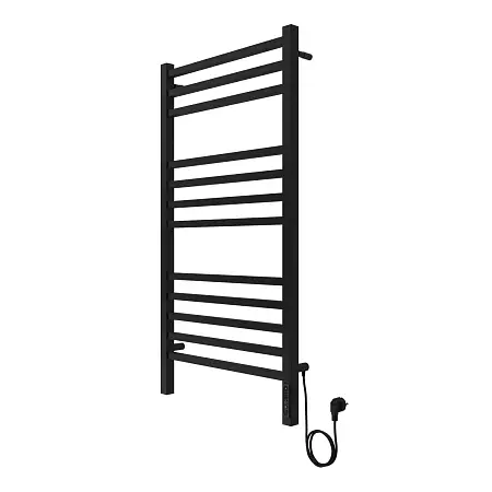 Полотенцесушитель электрический AZARIO ANCONA 500/1000 квадрат, 12 секций, диммер справа, черный (AZ71850B)