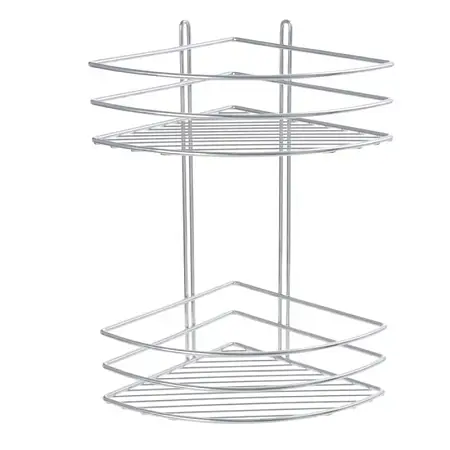 Полка корзина Fixsen угловая, двухэтажная, хром (FX-710-2)