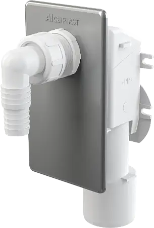 Сифон для стиральной машины Alcadrain под штукатурку, хромированный (APS3)