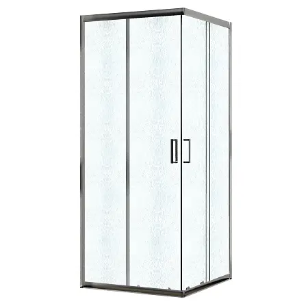 Душевое ограждение Azario PARIS 1000х1000х1950 стекло "Шиншилла" 5 мм, профиль хром (AZ-R06-100-CH-CHC)