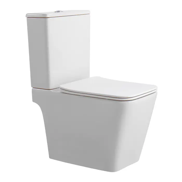 Унитаз напольный с бачком безободковый с быстросъемным сиденьем микролифт Azario Brizo AZ-2905T