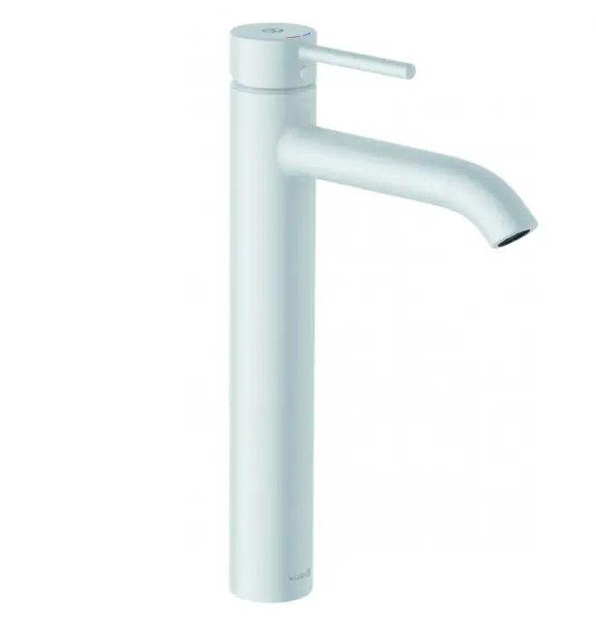 Смеситель для раковины-чаши KLUDI BOZZ WHITE высокий, керамический картридж, белый матовый (382865376)