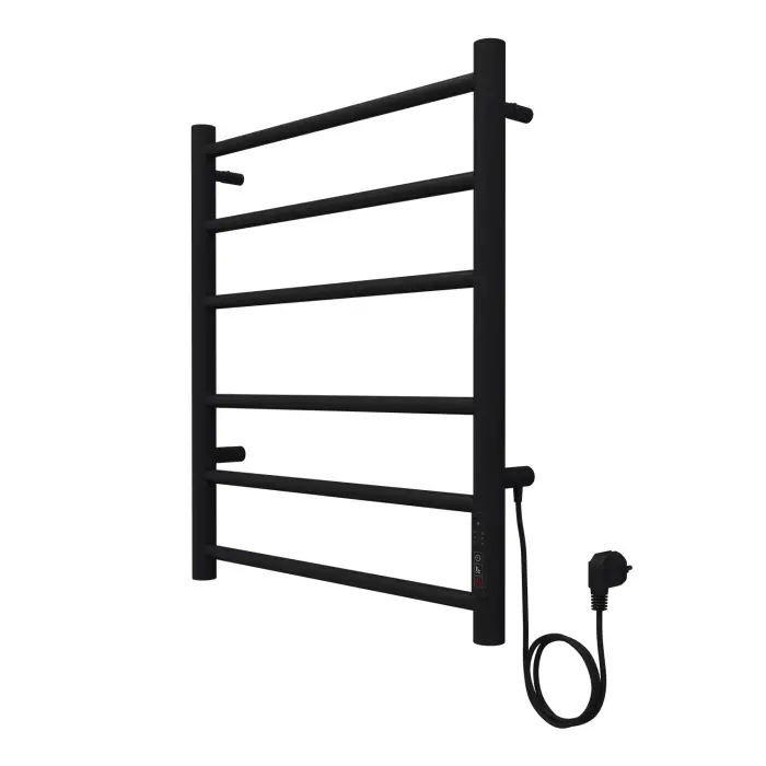 Полотенцесушитель электрический AZARIO Парма 500/600 6 секций, диммер справа, черный (AZ10856B)