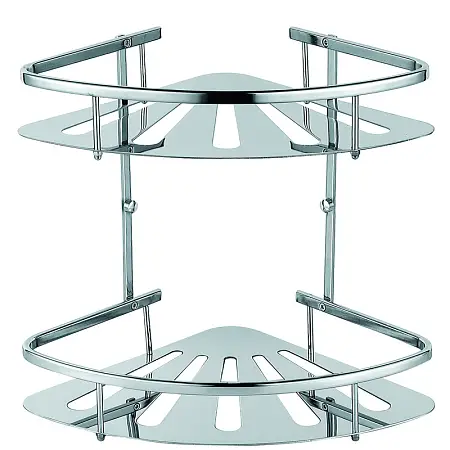 Полка угловая двухэтажная Azario подвесная,хром (AZ-836-2)