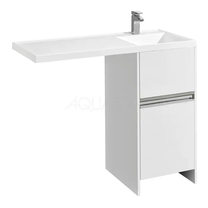 Тумба для раковины AQUATON Лондри 40 под стиральную машинку, белая (1A236001LH010)