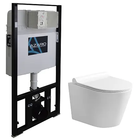 Сет AZARIO инсталляция + унитаз подвесной Nova  с быстросъемным сиденьем микролифт (AZ-8010-1000+AZ-2217)