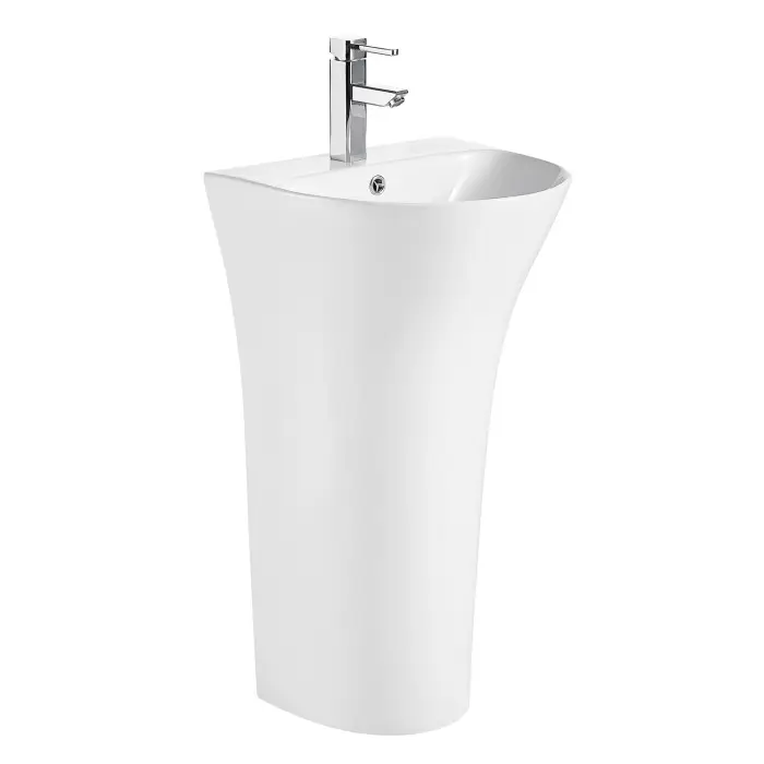 Раковина напольная AZARIO Фретта Раунд 480x420x835 отдельностоящая, белый глянцевый (AZ-307)