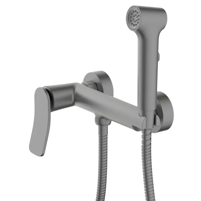 Гигиенический душ Azario Escaro со смесителем, керамический картридж, шланг 150 см, графит (AZ-K2574GR)