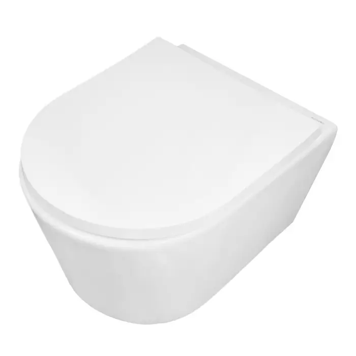 Унитаз подвесной Azario Velo 490х360х360 безободковый, система смыва "Скрытое Торнадо", с быстросъемным сиденьем "Микролифт" (AZ-1273WHD)