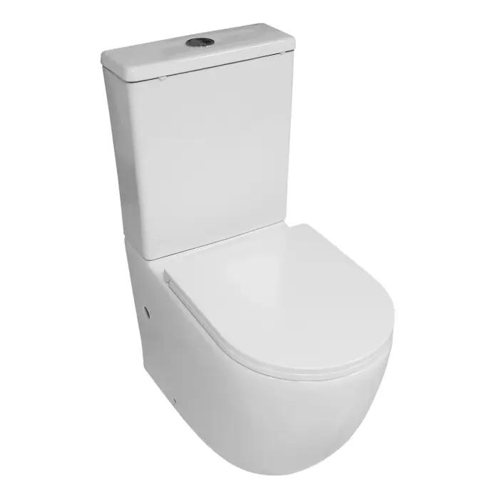 Унитаз напольный Azario Бланко безободковый, в комплекте с бачком и сиденьем микролифт, дюропласт 820*630*360 (AZ-T003B-R)