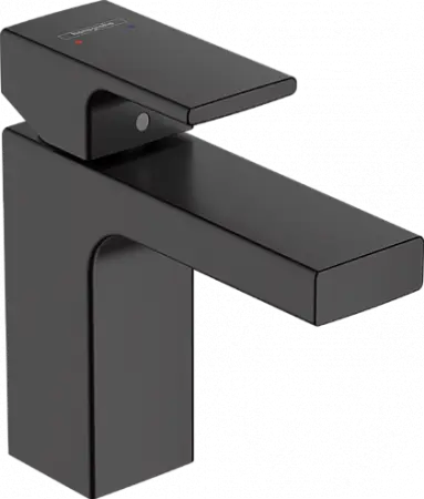 Смеситель для раковины  Vernis Shape 100 со сливным гарнитуром, матовый черный (71561670)