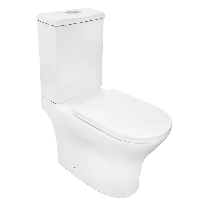 Унитаз-компакт Azario Tesoro 350х650х830 напольный, безободковый, система смыва "Торнадо", быстросъемное сиденье микролифт (AZ-8501)