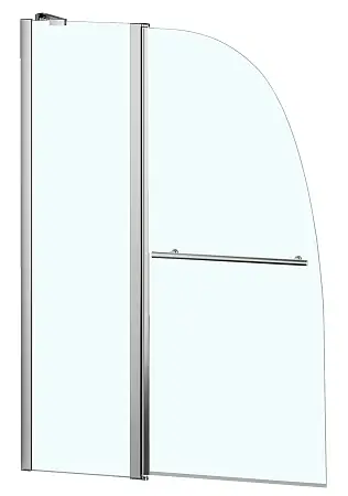 Шторка для ванны Azario Бостон 100*140 с поручнем, хром, прозрачное стекло 6 мм. (AZ-142TB)