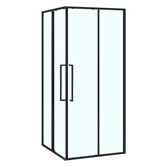 Душевое ограждение Azario Шанхай 1000х1000х1950 прозрачное стекло 6 мм, профиль черный матовый (AZ-R43-100-MB-CL)