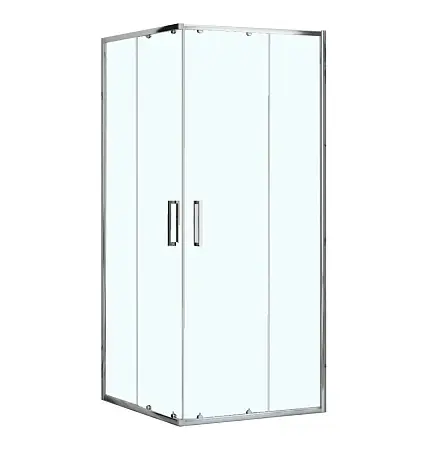 Душевое ограждение Loranto NEO 100x100x190 прозрачное закаленное стекло 5 мм, профиль серебро, без поддона (CS-21809-100)