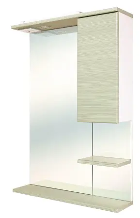 Зеркало - шкаф Onika ЭЛИТА 60.01 правосторонний, врезной LED-светильник, Олива (206022)