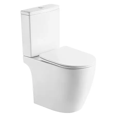 Унитаз-компакт Azario LEO TORNADO FLUSHING 360х595х820 напольный, безободковый, слив "Торнадо", в комплекте с быстросъемным сиденьем микролифт (AZ-1253CT)