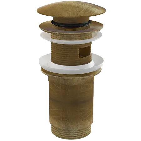 Донный клапан для раковины Alcadrain click/clack 5/4", ANTIC, с большой заглушкой, бронза (A392-ANTIC)