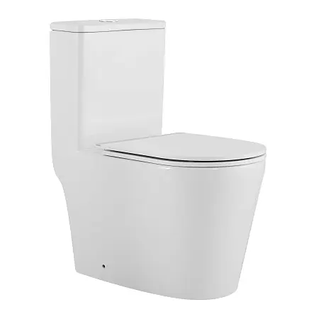 Унитаз-моноблок AZARIO Нимбус 360x680х813 безободковый, система слива "скрытое торнадо", в комплекте с быстросъемным сиденьем микролифт (AZ-6080-AP)