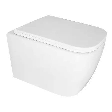 Унитаз подвесной Azario LEGENDA 490x345x325 безободковый, система смыва "Скрытое торнадо", в комплекте с быстросъемным сиденьем микролифт (AZ-2305AS)