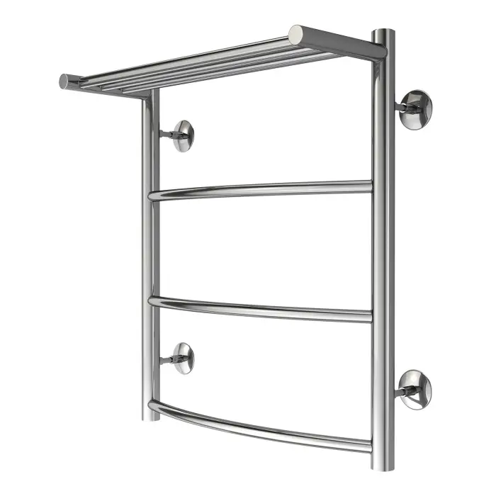 Полотенцесушитель водяной AZARIO VERONA 500/600 с полкой, 3 секции, нижнее/диагональное подключение, 1/2", хром (AZ04156P)