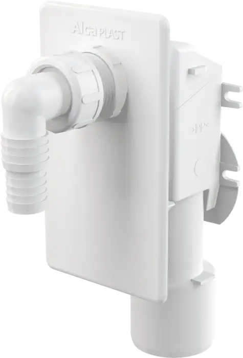 Сифон для стиральной машины Alcadrain под штукатурку, белый (APS4)