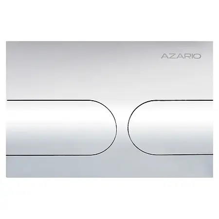 Кнопка смыва AZARIO NEW-TS механическая, двойной смыв, овальные кнопки, нержавеющая сталь 304, хром (AZ-SS-001-CH)