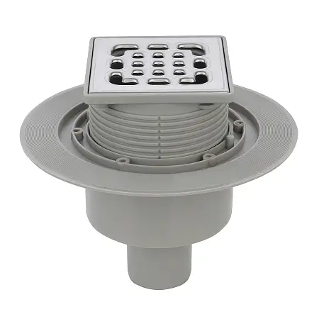 Трап для душа AZARIO 100х100 перфорированная решетка, вертикальный выпуск (AZZ15100)