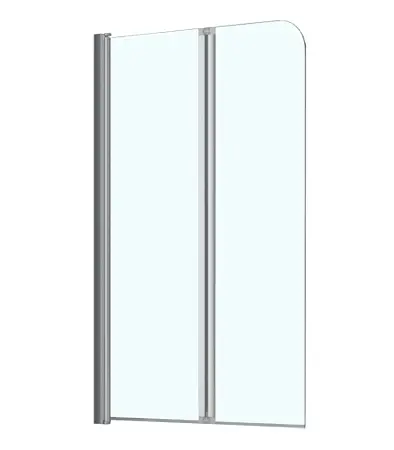 Шторка для ванны Azario BOSTON 80*140 хром, прозрачное стекло 4 мм.  (AZ-141)