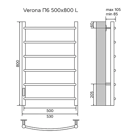 Verona П6 500х800 L 