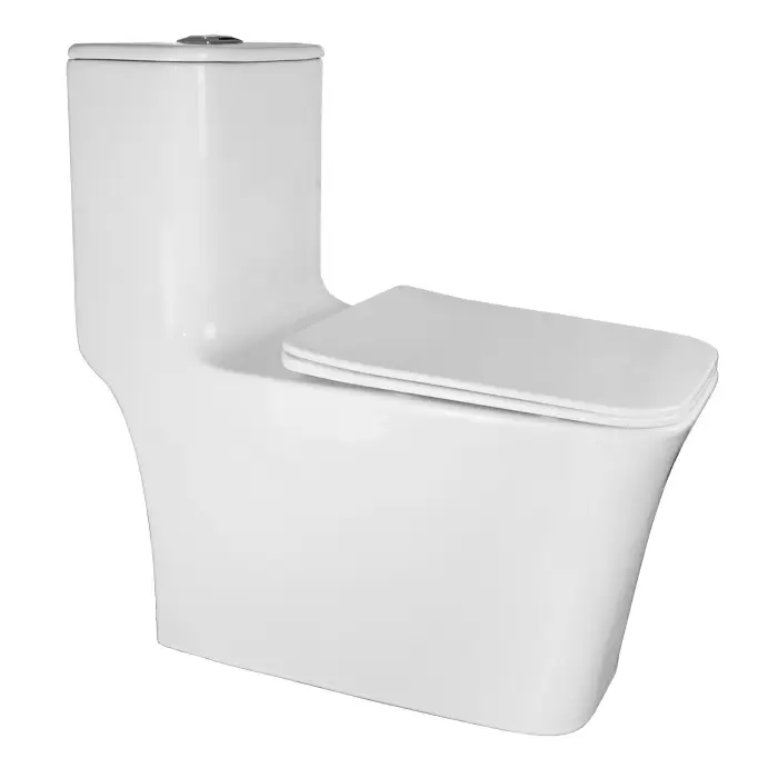 Унитаз-моноблок AZARIO STOUN 405х750х780 напольный, безободковый, в комплекте с сиденьем дюропласт микролифт, белый (AZ-1109)