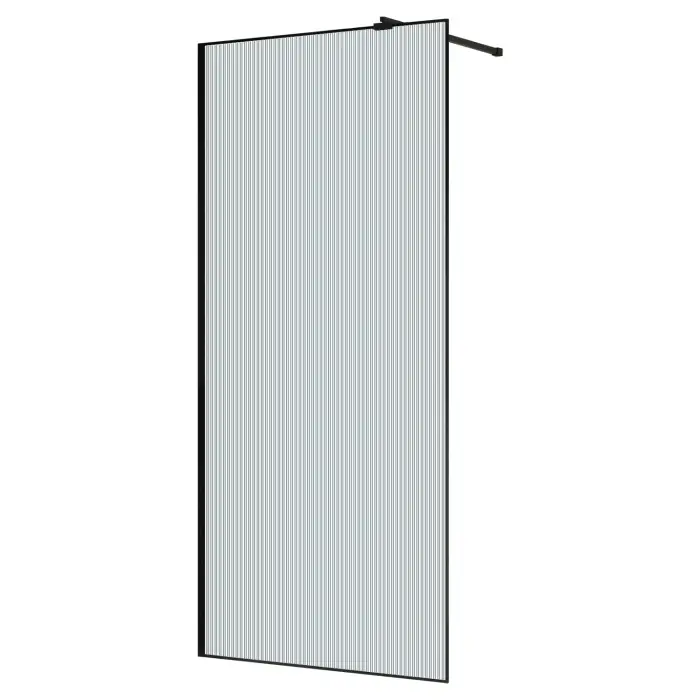 Душевая перегородка Azario Walk-in 1200x1950 в рамке, рифленое стекло, толщина стекла 8 мм, профиль черный матовый (AZ-271-120-MВ-CRF)